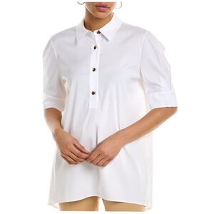 Lafayette 148 Classic Stretch Shirt In White